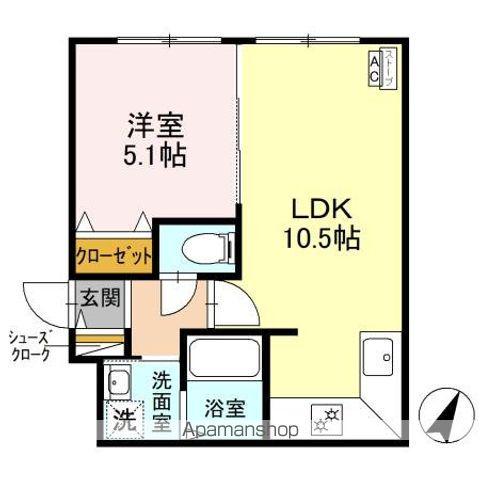 ブリエ・アサヒ(1LDK/2階)の間取り写真