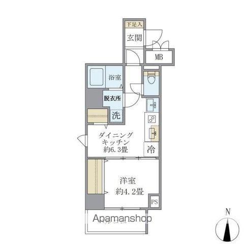 シティフォレスト森下(1DK/2階)の間取り写真