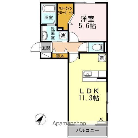 プランドール柚須駅南(1LDK/3階)の間取り写真