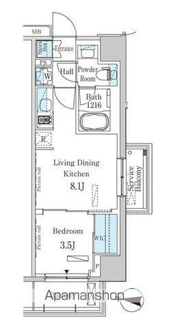 パークアクシス木場キャナル ウエスト(1LDK/2階)の間取り写真