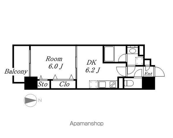 ル・ソレイユ(1DK/8階)の間取り写真