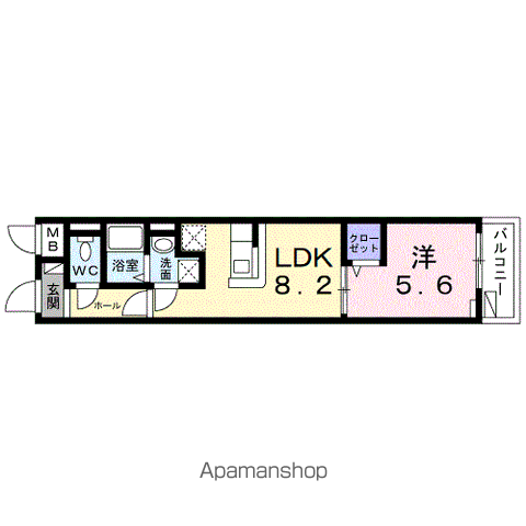 ベルフラワー恋ヶ窪(1LDK/4階)の間取り写真