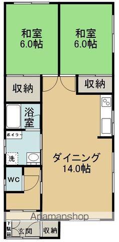 藤ハイツ2(2DK/2階)の間取り写真