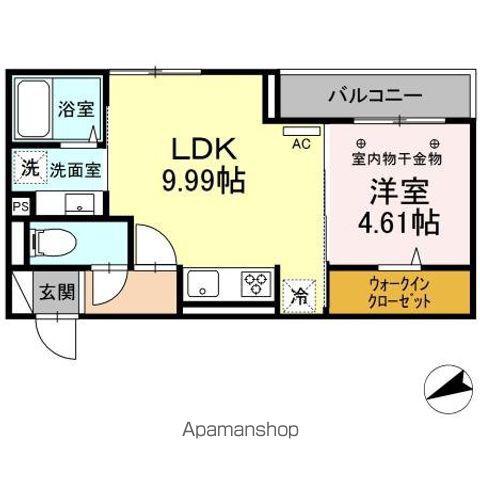 DーROOMT.MⅡ(1LDK/2階)の間取り写真