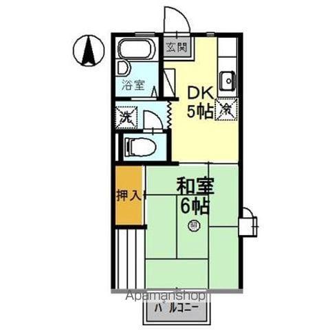 サントネージュ・ST(1DK/2階)の間取り写真