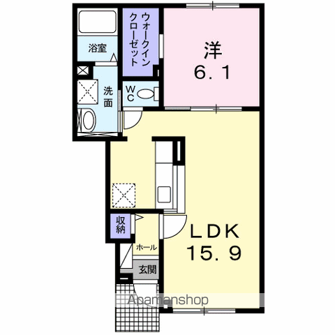 グランデ・T(1LDK/1階)の間取り写真