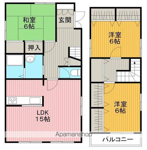 大阪モノレール本線 少路駅(大阪モノレール) 徒歩10分 2階建 築28年(3LDK)の間取り写真