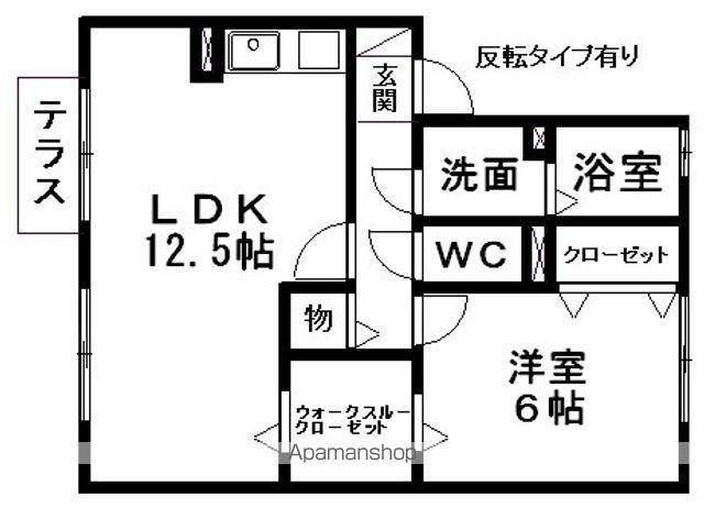 カンパーニュC(1LDK/1階)の間取り写真