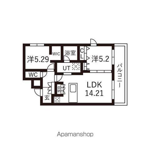 ピオネロ恵庭Ⅳ(2LDK/4階)の間取り写真