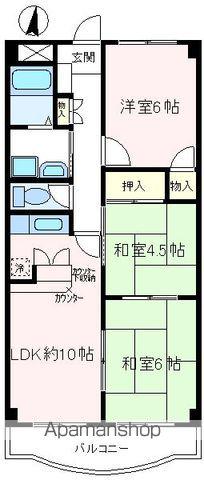 アマン新狭山(3LDK/4階)の間取り写真
