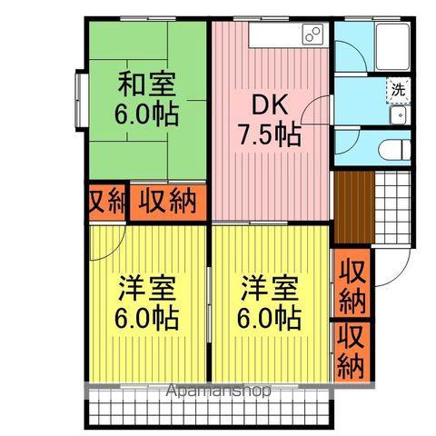 ステイトリーハウス(3DK/3階)の間取り写真