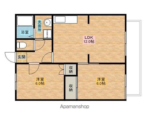 グランデュール栗原A棟(2LDK/2階)の間取り写真