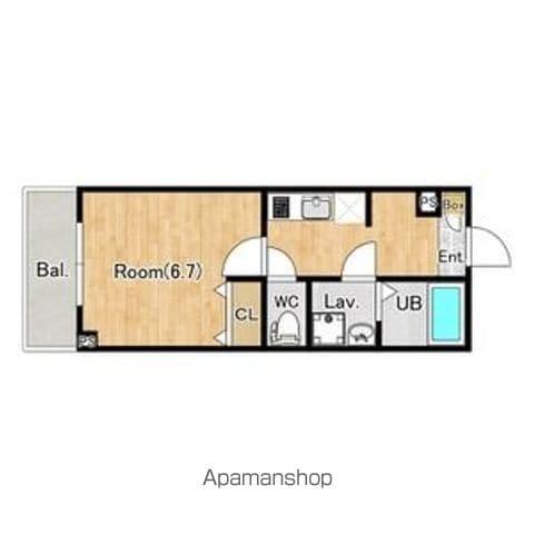 ジーメゾン狭山水野ブランカ(1K/2階)の間取り写真