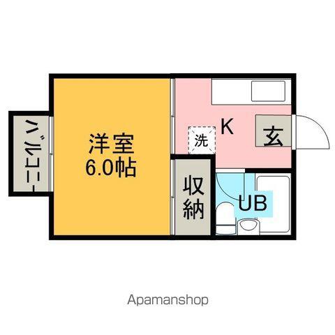 UMハウス(1K/1階)の間取り写真