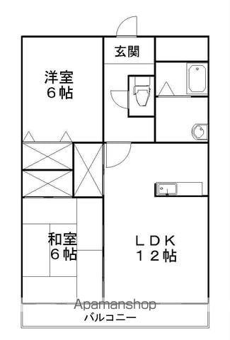 フィネス八幡(2LDK/1階)の間取り写真