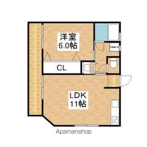 小林ビル(1LDK/4階)の間取り写真