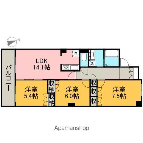 パークアクシス白壁(3LDK/11階)の間取り写真