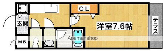 ルナコート上野芝(1K/2階)の間取り写真