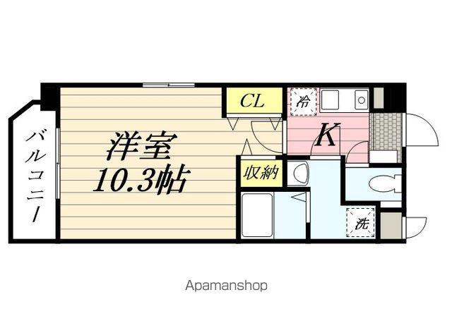 HF今池南レジデンスウエスト(1K/3階)の間取り写真