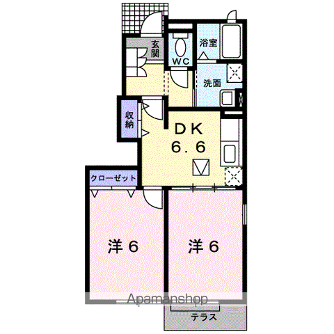 聚-SHU-(2DK/1階)の間取り写真