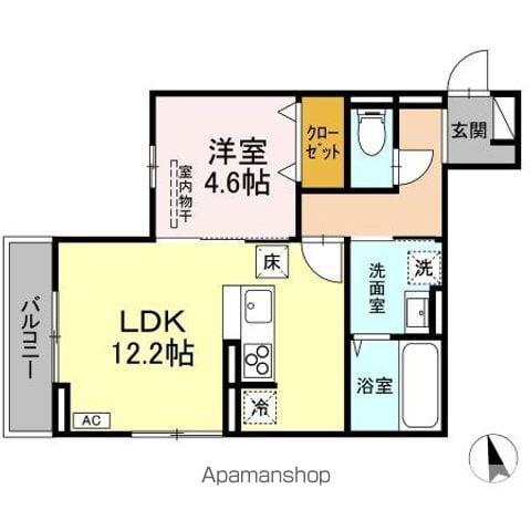 DーROOM八軒小路(1LDK/1階)の間取り写真