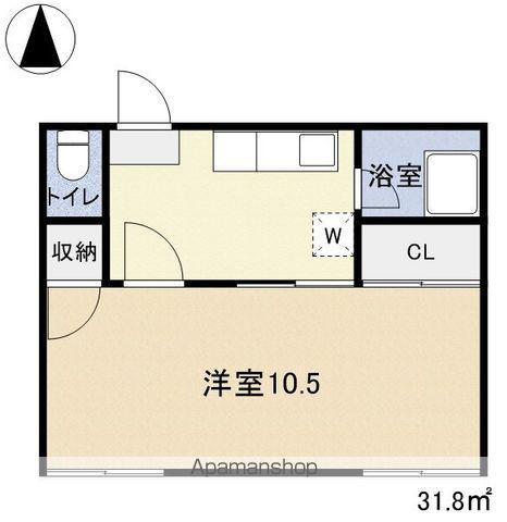 ワタナベハイツC(1K/1階)の間取り写真