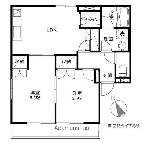 ヴァローレクマサカ(2DK/3階)の間取り写真
