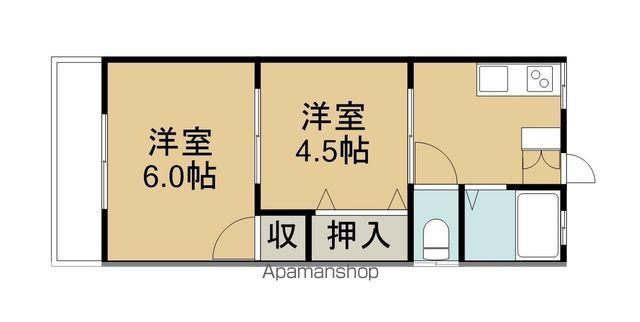 アーバンハイツ(2K/2階)の間取り写真