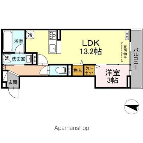 ベルヴィオラ西深津(1LDK/3階)の間取り写真