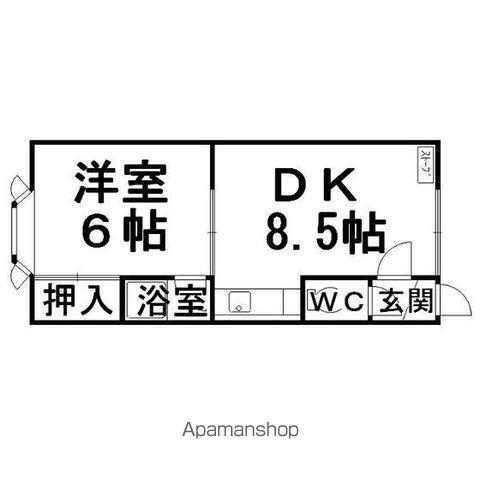 ボナールハイツⅠ(1DK/2階)の間取り写真