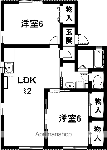 ルーチェ野南(2LDK/1階)の間取り写真