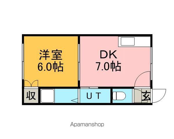 クロスロードⅠ(1DK/2階)の間取り写真