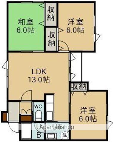 サンハイム昭和Ⅱ(3LDK/2階)の間取り写真