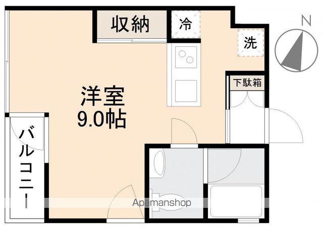 浜ノ町ブライト(ワンルーム/2階)の間取り写真