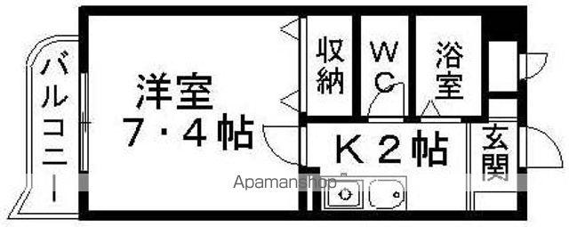 セントラルカーサ(1K/3階)の間取り写真