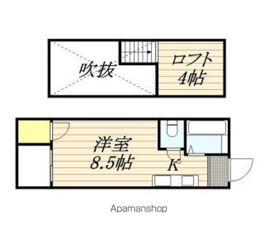 ムーンヴィラ貝塚(ワンルーム/2階)の間取り写真