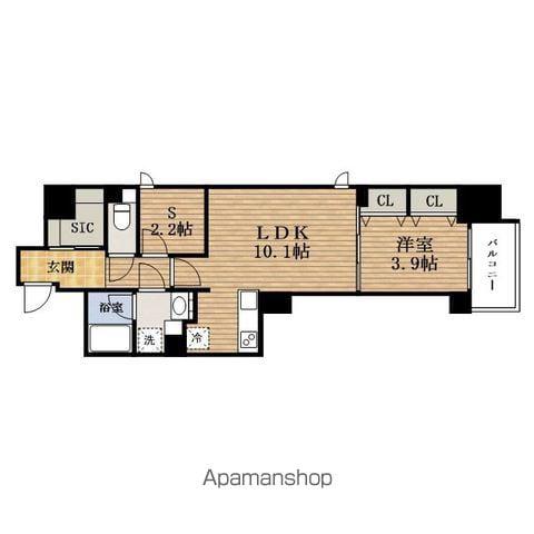 URBANEX堺筋本町(1SLDK/15階)の間取り写真