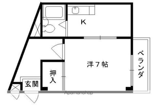 HOUSE ALPHA(1K/1階)の間取り写真