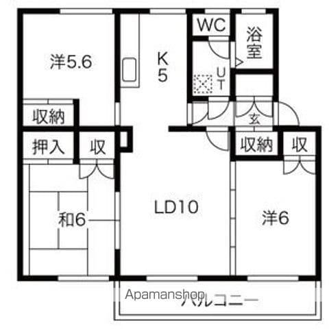  テレパレス幌西9条 (3LDK/3階)の間取り写真