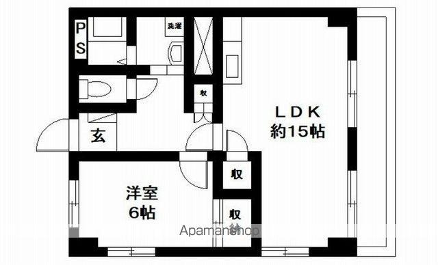 グリーンコスモ田井(1LDK/3階)の間取り写真