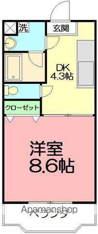 セレーノ2(1K/1階)の間取り写真