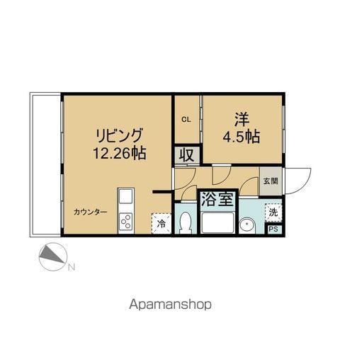 セレクト小松島(1LDK/1階)の間取り写真