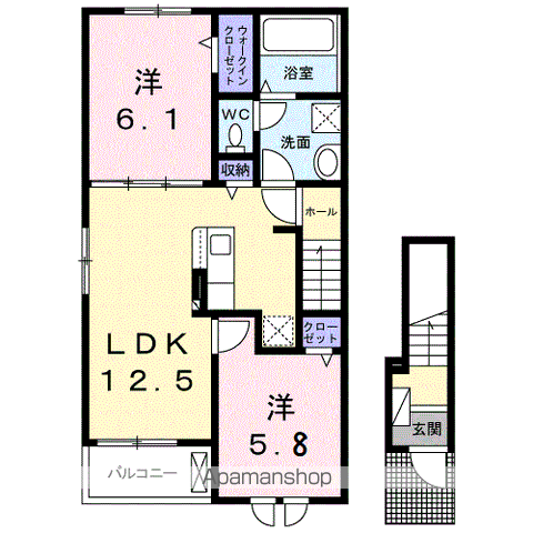 ミイキ Ⅰ(2LDK/2階)の間取り写真