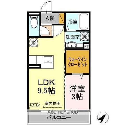 セレーナ並木(1LDK/3階)の間取り写真