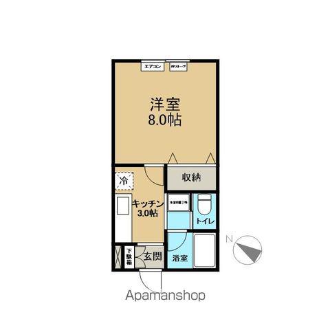 ベルシティ八ッ橋(1K/1階)の間取り写真