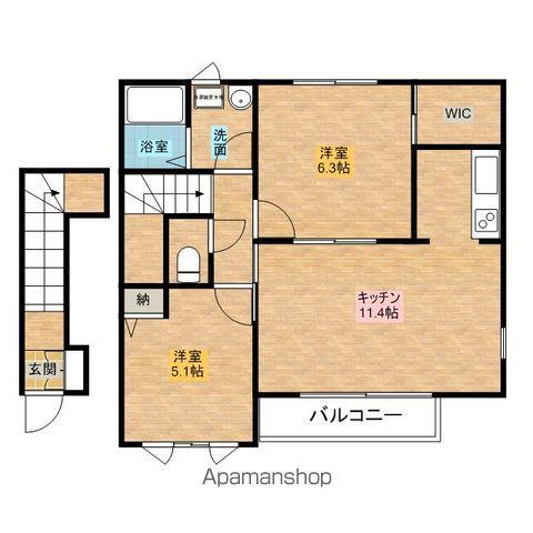 ディアスユミⅡ(2LDK/2階)の間取り写真