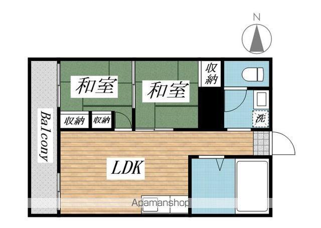 プリンセス片野Ⅱ(2LDK/2階)の間取り写真