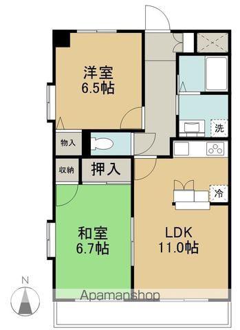 ピースフル久貴(2LDK/3階)の間取り写真