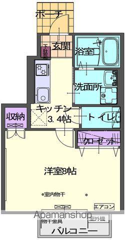 ゴルティエ Ⅰ(1K/1階)の間取り写真