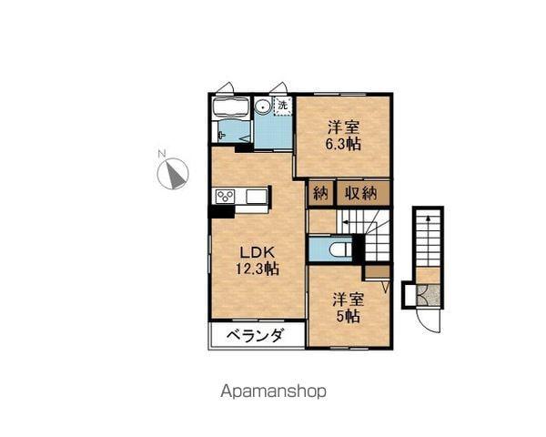 クレアガーデン A棟(2LDK/2階)の間取り写真